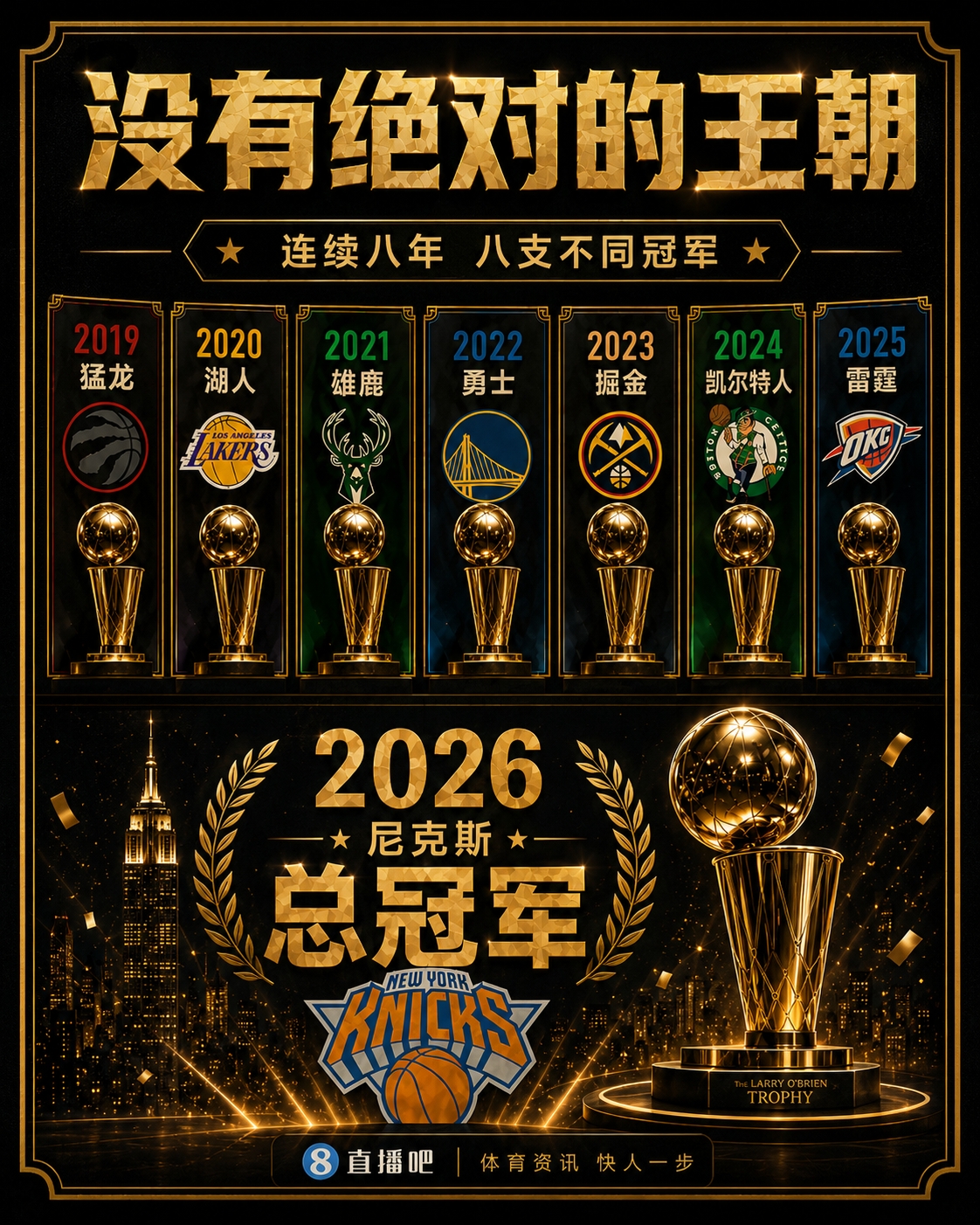 ESPN记者批冠军分散：无卫冕时代，总冠军沦为“参与奖”