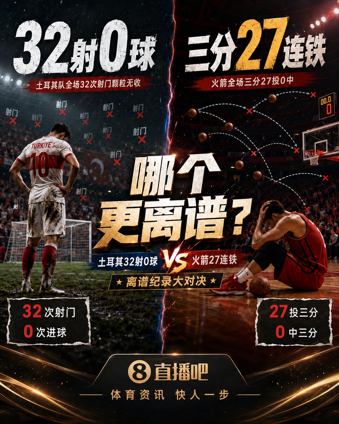 土耳其32射0球 vs 火箭西决三分27连铁：离奇失误的终极对比