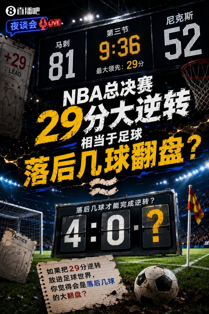 29分逆转换算:相当于足球落后3球翻盘